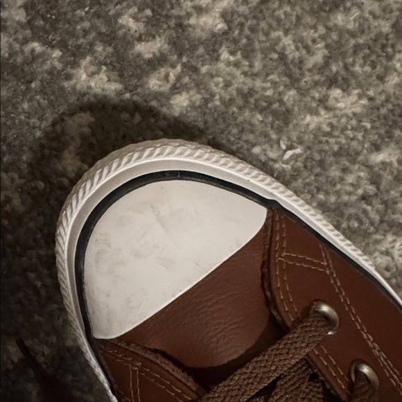 Converse Men's Brown Leather Sneakers - Picture 2 of 3